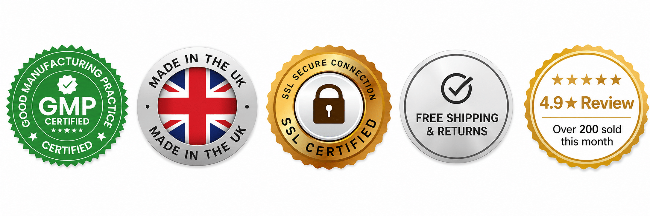 Made in UK, GMP certified production, secure checkout , 30 day money back guarantee